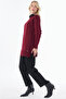 Half Turtleneck Viscose Knitwear Tunic Claret Red - 5
