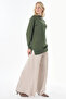 Half Turtleneck Viscose Knitwear Tunic Khaki - 7