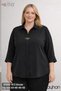 81592 Large Size Crepe Blouse with Three Quarter Sleeve Brooch