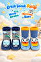 2-Piece Non-Slip Leather Sole (Cheerful Car-Adventurer Wolf) Comfortable Baby Kids Sandals Socks Booties Slippers Home Kindergarten Shoes