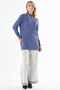 Half Turtleneck Viscose Knitwear Tunic Crown Blue - 6