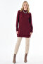 Turtleneck Basic Viscose Knitwear Tunic Dark Burgundy - 2
