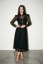 Black Button Detailed Midi Dress