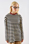 Striped Colorful Collar Long Sleeve T-Shirt Black - 3