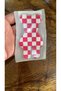 10X6 cm Checkered Iron-On Bear Transfer Print Arma Red