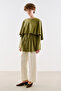 Cape Style Belted Tunic Green - 3