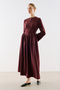 Bele Dress with Seat-Binding Detail Burgundy - 5