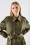 North Design Double-Breasted Trench Coat Khaki - 6