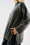 High-Collar Wool Knit Sweater Dark Gray - 2