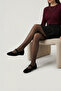 Chios Black Suede Leather Women's Stone-Embellished Ballerinas - 2