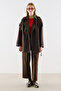 North Kruvaze Belted Trench Coat Brown - 4