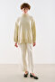 High Collar Wool Knit Sweater Beige - 2