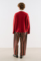 V-Neck Short Knit Sweater Red - 6