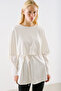 Cape-Style Belted Tunic Ecru - 3