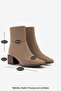 Women's Heeled Boots & Booties Square Toe Wood Pattern Heel Zipper Daily Classic Boots Noyes Taupe Suede - 8
