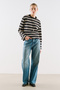 Striped Long Sleeve Regular Tshirt Black - 6