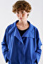 Technical Fabric Buttoned Bomber Jacket Blue - 3