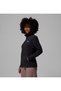 Xk0841 Black Women's Stand Collar Regular Fit Fleece Sweatshirt - 3