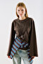 Lightweight Waist-Trimming Tshirt Brown - 3