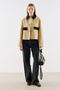 Velvet Collar Pocketed Short Jacket Camel