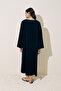 Towel Fabric Casual Dress Navy Blue - 6