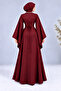 Bat Sleeve Zara Satin Hijab Evening Dress - 2