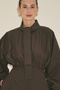 Dress with Wide Sleeves Design in Brown - 7