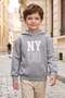 3 Thread Letter and Number Printed Hooded Boy's Sweatshirt