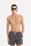 Men's Black Quick-Drying Printed Relaxed Fit Swim Shorts with Bag A61Y3828 - 7