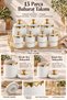 Star 15 Piece Porcelain Spice Set with Stand Spice Set - 3