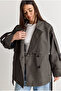 Women's Brown Plaid Patterned Lined Belted Pocket Detailed Water Repellent Trench Coat 1124 60286562 - 2