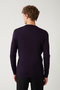 Men's Plum Crew Neck Non-Pilling Knitwear Sweater E 005000 - 4
