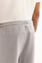 Men's Gray Elastic Waist Lace-Up Soft Touch Bi-Stretch Regular Fit Sweatpants A52Y3406 - 6