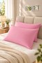 Pink Cotton Fabric Cover Pillowcase (2 Pcs) 50 X 70 cm