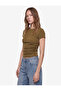 Cotton Slim Fit Boat Neck Short Sleeve Draped T-Shirt - 2