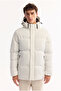 Men's White Hooded Water Repellent Windproof -10 Degree Resistant Shiny Puffer Regular Fit Ski - 2