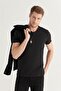 Men's Black 100% Cotton V-Neck Regular Fit T-Shirt E001001 - 4