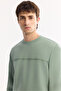 Men's Water Green Crew Neck Cotton Bi-Stretch Printed Regular Fit Sweatshirt A52Y1325 - 7