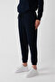 Men's Navy Blue Laced Waist Elastic 3 Thread Raised Sweatpants E 003402 - 3