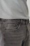 Men's Gray Antique Washed Flexible Jean Trousers B 003508 - 7