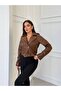 Light Brown Slim Fit Women's Jacket with Sleeve Zipper Detail - 6