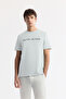 Men's Mint Green Crew Neck Reflective Bi-Stretch Interlock Regular Fit T-Shirt A51Y1037