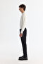 Men's Black Side Pocket Textured Bi-Stretch Slim Fit Trousers A42Y3211 - 2