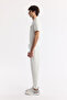 Men's Ecru Elastic Waist Lace-Up Bi-Stretch Regular Fit Sweatpants A51Y3400 - 2