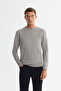 Men's Gray Viscose Crew Neck Knitwear Regular Fit Sweater B005132