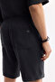 Men's Black Elastic Waist Lace-Up Soft Touch Relaxed Fit Shorts A51Y3703 - 5
