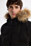 Men's Black Hooded 100% Goose down Water Repellent Windproof Comfort Fit Puffer Jacket A42Y6010 - 6