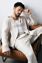 Men's Beige Apaj Collar Soft Touch Comfort Fit Shirt A51Y2092 - 8
