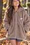 Girl's Embroidered Lined Brown Plush Jacket Coat, You Can Get One Size Larger