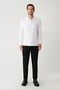 Men's White Non-Curling Polo Collar Easy-Iron Basic Sweatshirt B001080 - 5
